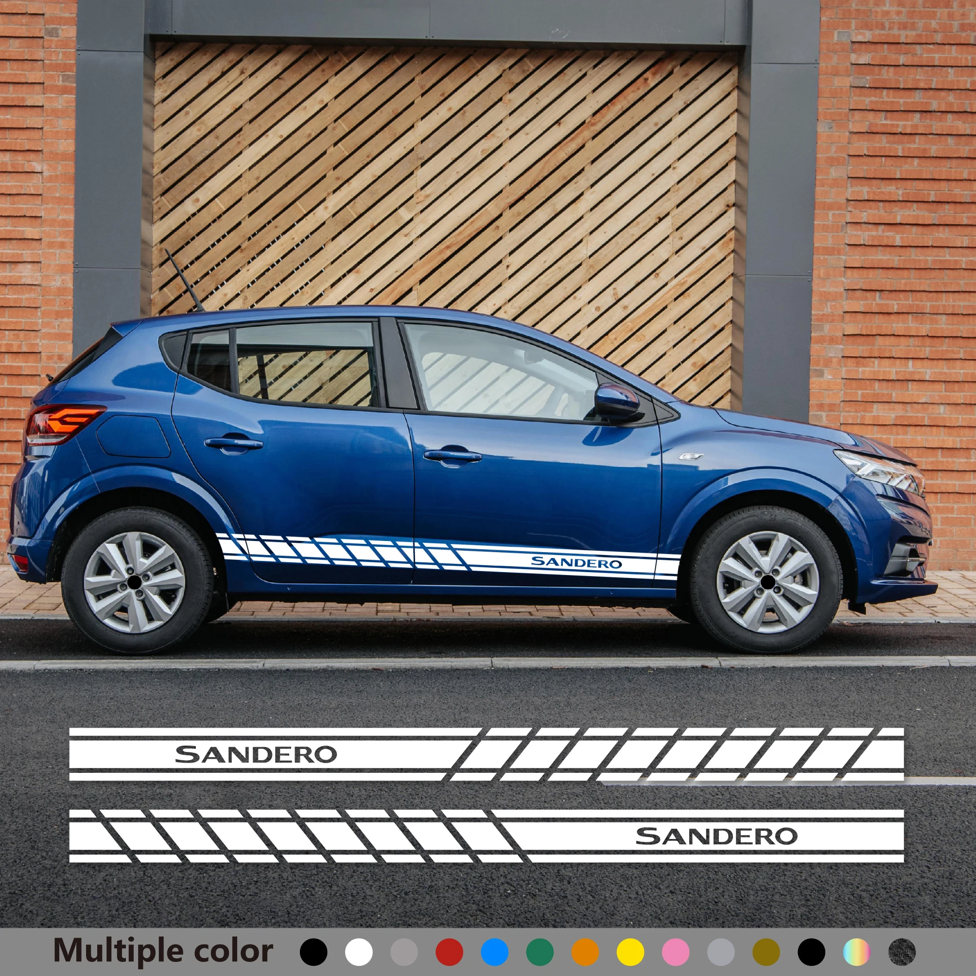 

2pcs Car Door Side Stripe Stickers Apply For Dacia Duster Stepway Logan Sandero Lodgy Decor Auto Accessories Vinyl Film Decals