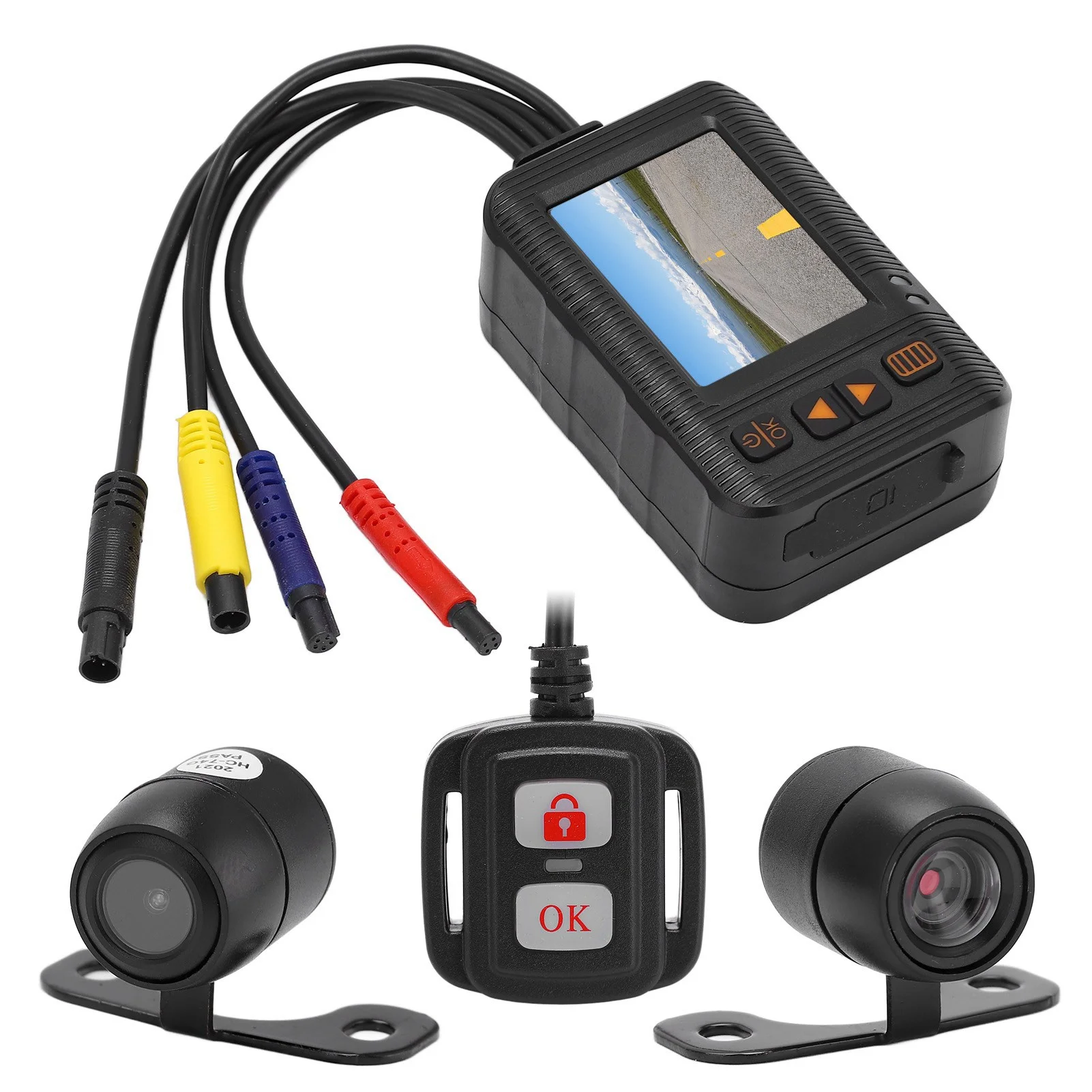 2in Motorcycle Driving Recorder 1080P+720P HD Lens Waterproof DVR Dash Cam Loop Recording