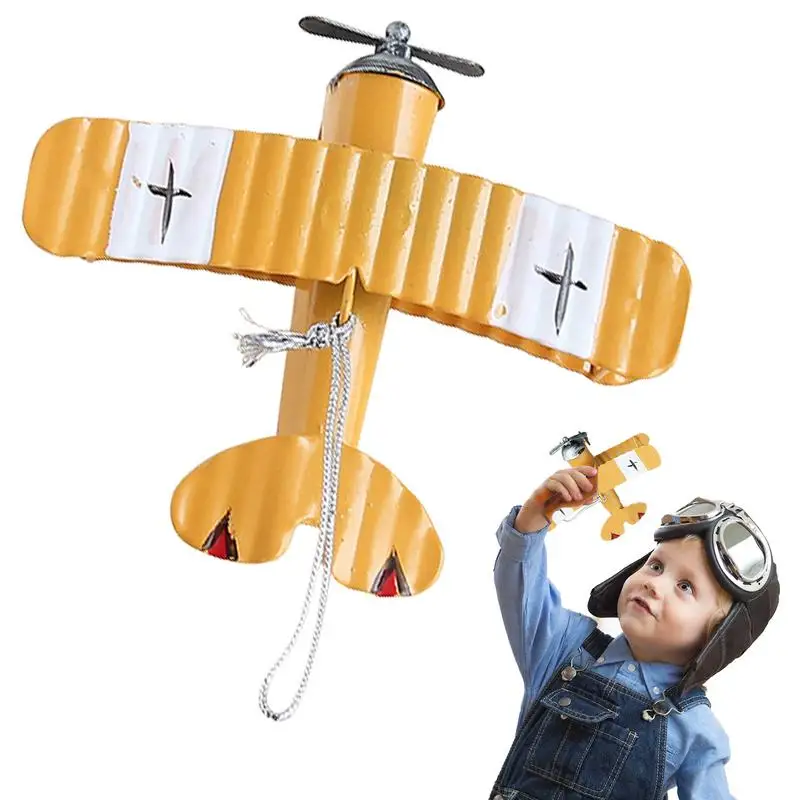 

Vintage Retro Airplane Model Mini Aircraft Model Ornament Creative Car Interior Retro Tin Airplane for Photo Props Office Decor