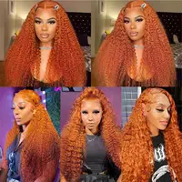 Perruques de cheveux humains ondulés couleur gingembre 350 de qualité supérieure pour femmes noires, teinte orange éblouissante avec boucles naturelles fluides pour un look sans effort 5