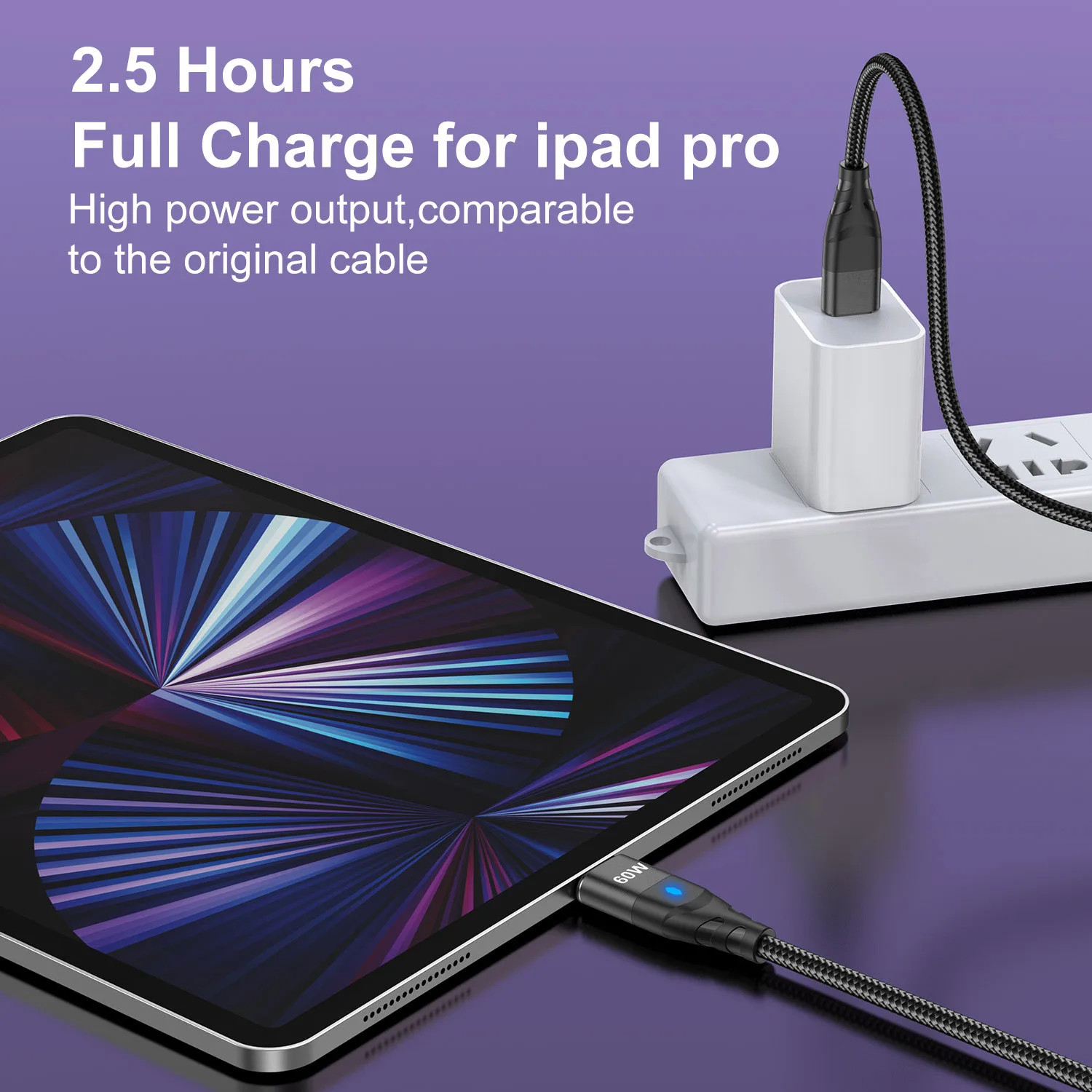 รูปสินค้า สายชาร์จแม่เหล็ก USB-C ถึง Type-C และ Micro สำหรับ iPhone Samsung