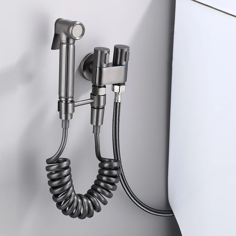 Wall Mounted Toilet bidet sprayer set Brass Double Use Bidets faucet