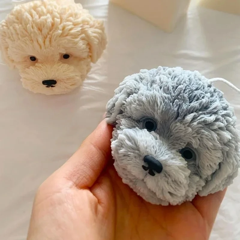 Description Picture 3 of item3D Teddy Dog Head Silicone Candle Mold DIY Poodle Crafts Plaster Decoration Resin Casting Molds Hand Soap Making Tools