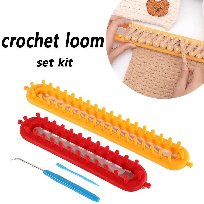 Plastic DIY Crochet Loom Set Kit for Scarf Hat Weaving