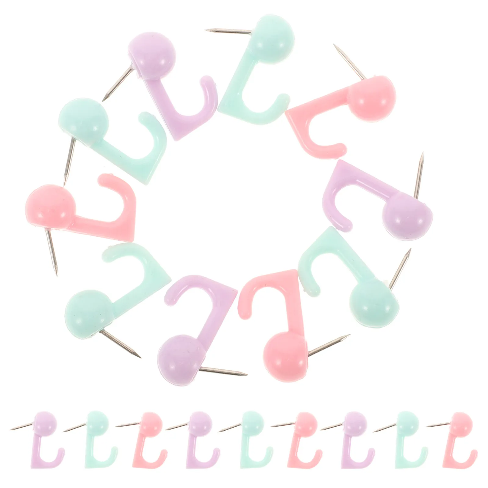 50Pcs 세련된 마카롱 컬러 후크 푸시 핀 사무실 교실 홈 게시판 코르크보드 벽걸이 노트 달력 지도