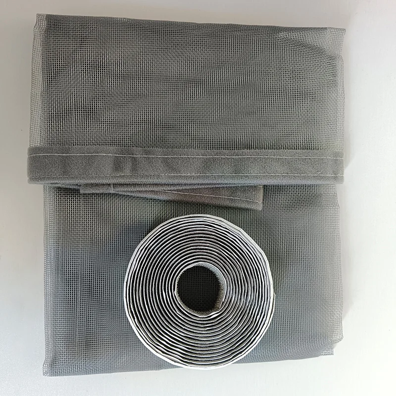Zipper Mosquito Screen Window Household Invisible Mosquito Net Insect Proof Self Installing Without Punching Holes Gray