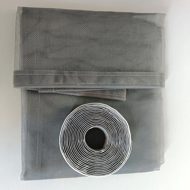 Fenêtre anti-moustiques à fermeture éclair grise, moustiquaire invisible domestique, anti-insectes, auto-installation sans trous de perforation 6