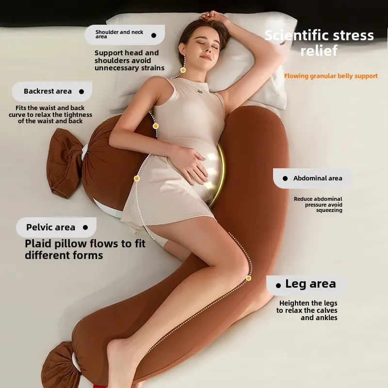 Polyester Fiber Pregnant Pillow,Waist Protection Side Sleeping Pillow,Abdominal Support U-shaped Side Sleeping Maternity Pillows
