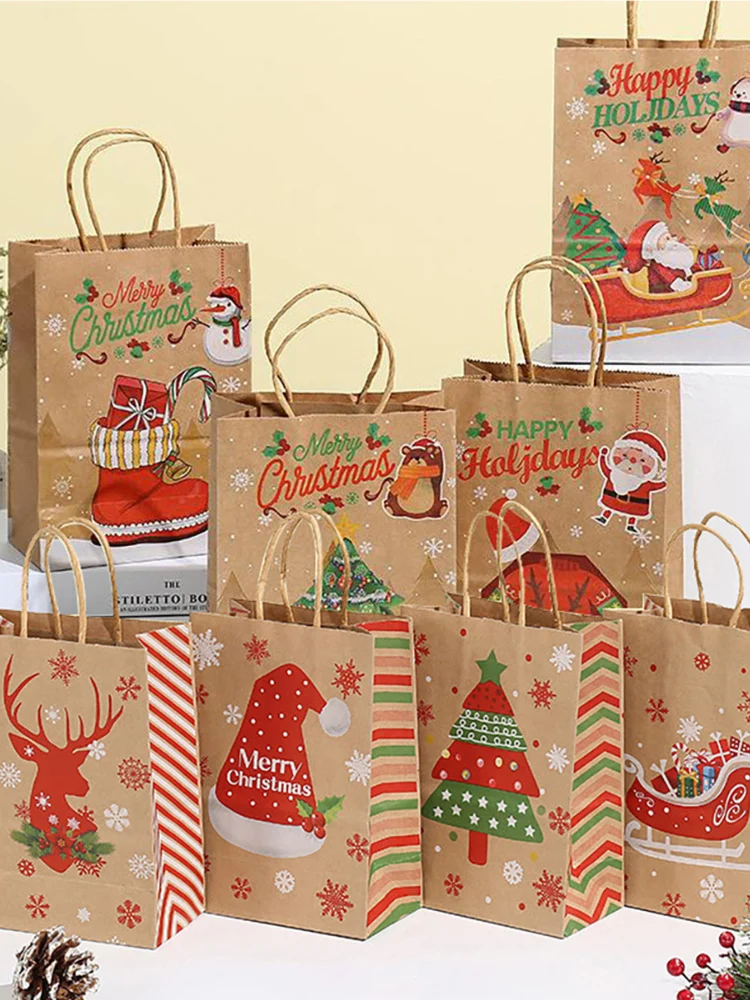 Kraft Paper Christmas Gift Bags