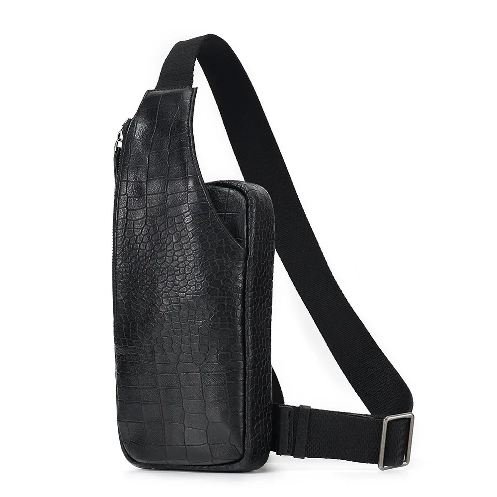 

Unique Leather Men's Chest Bag with Shoulder Strap