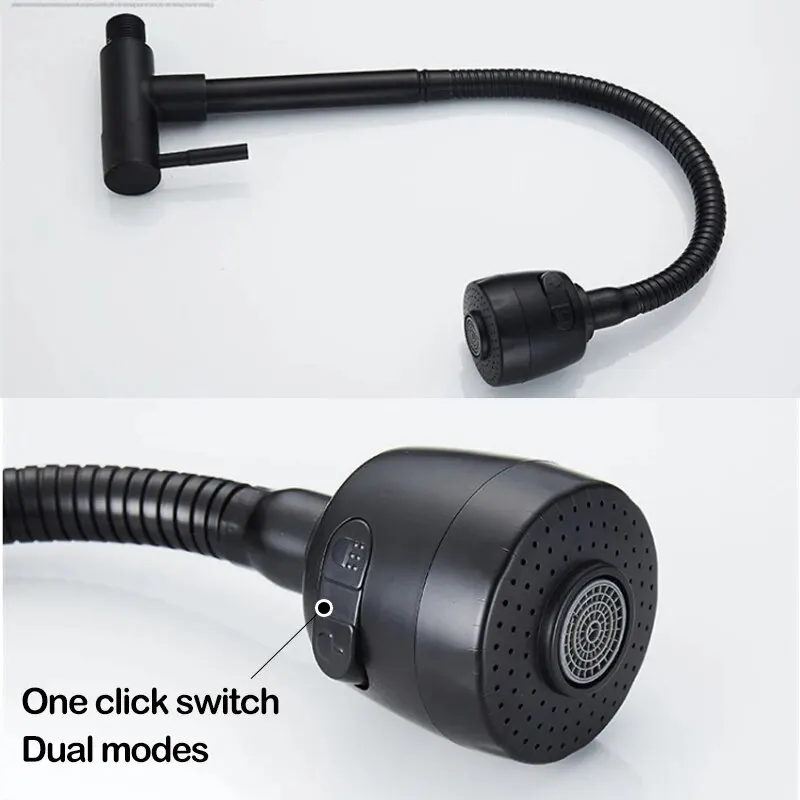 Description Picture 5 of itemBaokemo Kitchen Faucet 304 Stainless Steel Sink Flexible Hose Cold Water Two Modes Tap Sink Wall Mounted Faucet G1/2Inch Thread