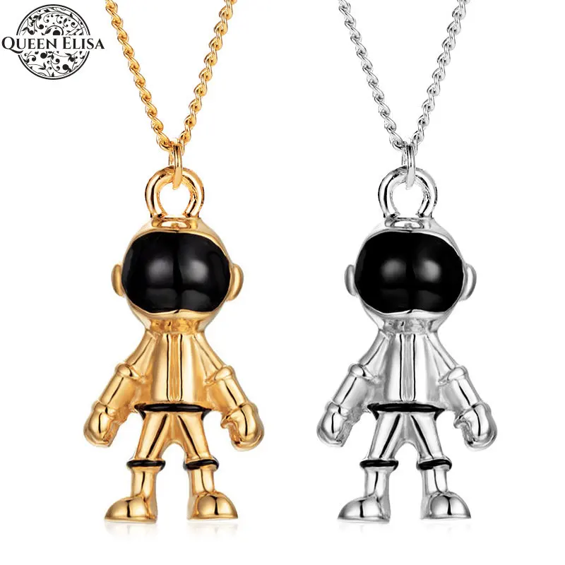 Bear Necklace Scooter Pendant New Astronaut Money Cattle Robot Skeleton man  Biblical books Sweater Chain Jewelry For Men Women - AliExpress