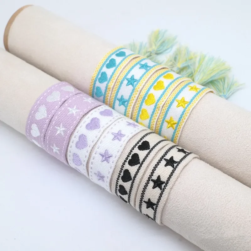 Bohemia Ethnic Style Embroidery Star Logo Bracelet For Women Handmade Woven Tassel Hand Wrist Strap Fashion Jewelry