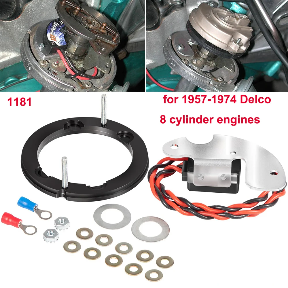 

1181 Ignitor Electronic Ignition Conversion Kit for Pertronix Chevrolet Buick Oldsmobile GMC Pontia for Delco 8 Cylinder Engines