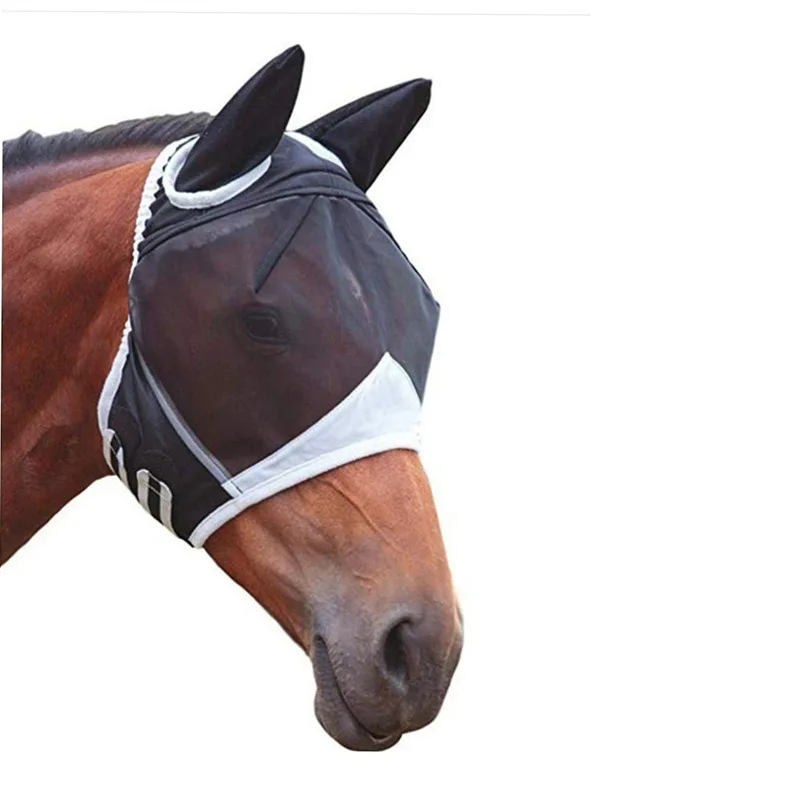 Equestrian Equipment Horse Mask Horse Face Mosquito Repellent Insect Repellent Fly Resistant Elastic Horse Mask 5