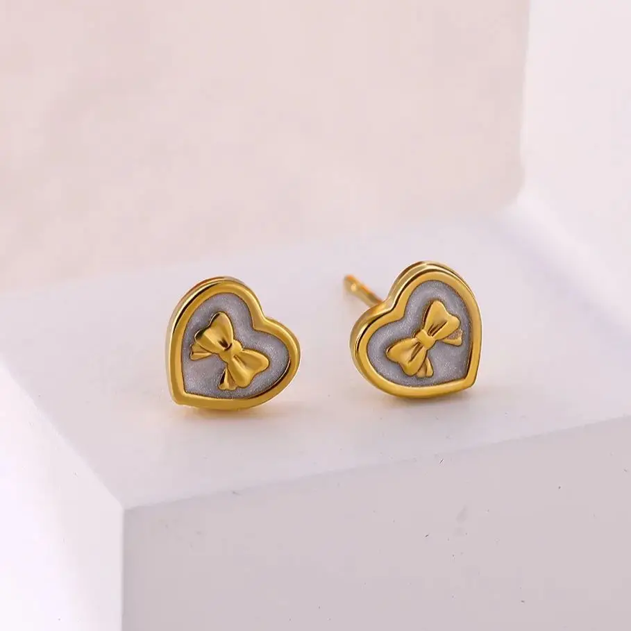 Stainless Steel Earrings for Women Cute Minimalist Gold Plated Stud Earring