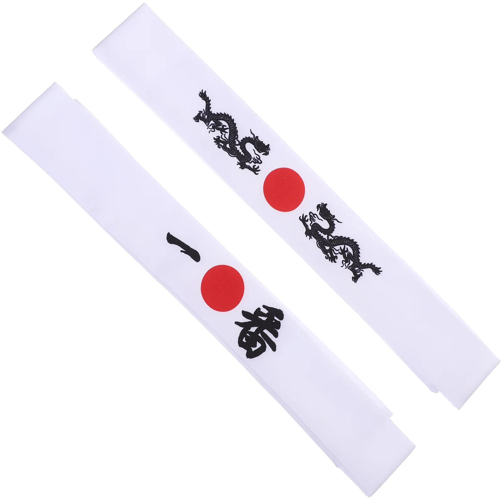 

2 Pcs Men's Tie Japanese Hair Band Exercise Headband on Clothing Karate Dragon Headband Cooking Man