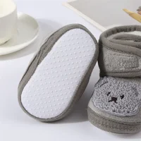 2024 New Baby Cute Shoes Children Soft Soled Walking Shoes Autumn Winter Cartoon Bear Newborn Infant Cotton Boots First Walkers 6