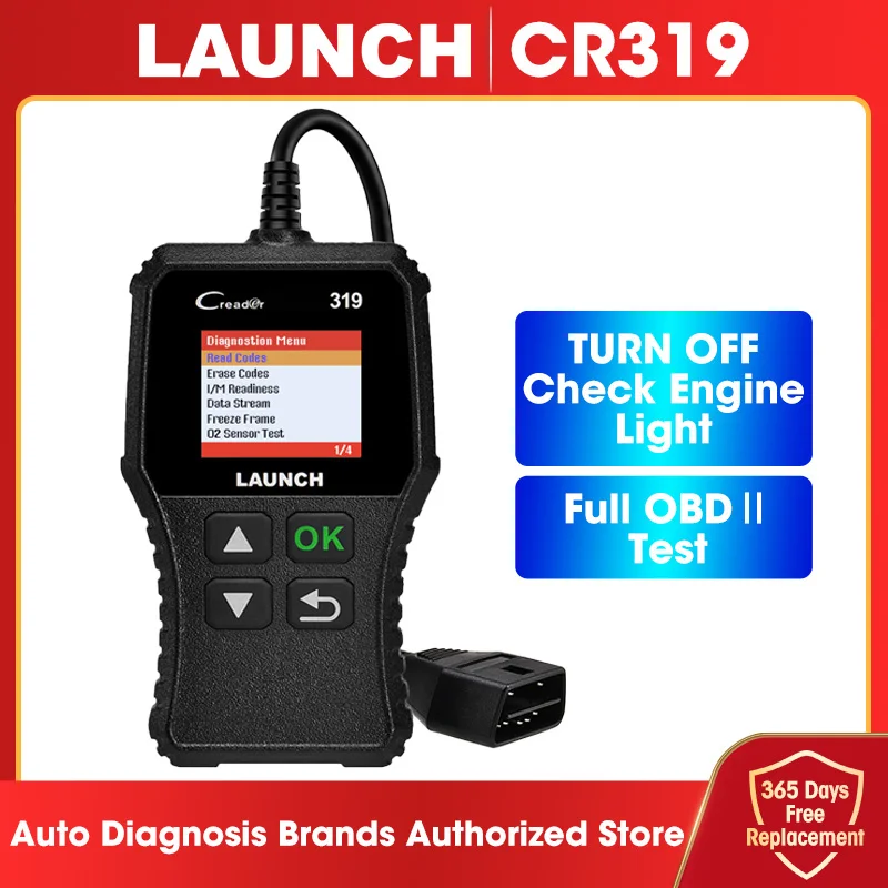 LAUNCH CR319 전체 OBD2 기능 자동차 코드 리더, 자동차 스캐너, 전문 진단 도구, 자동 점검 엔진 크리더 CR3001