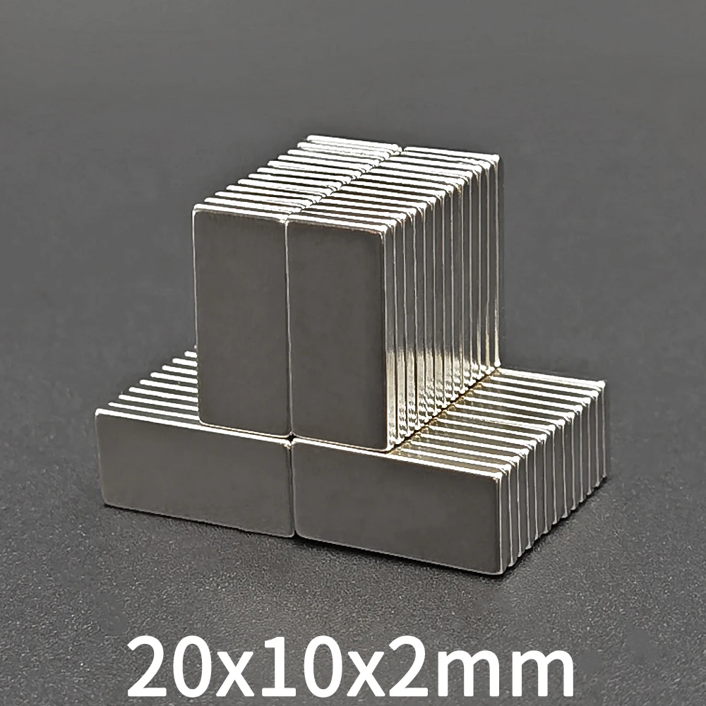 Neodymium Magnets 5/10/20/50Pcs 20x10x2 Neodymium Rectangular Magnet 20mm x 10mm x 2mm Rare Earth NdFeB Super Powerful Strong Magnetic Permanent