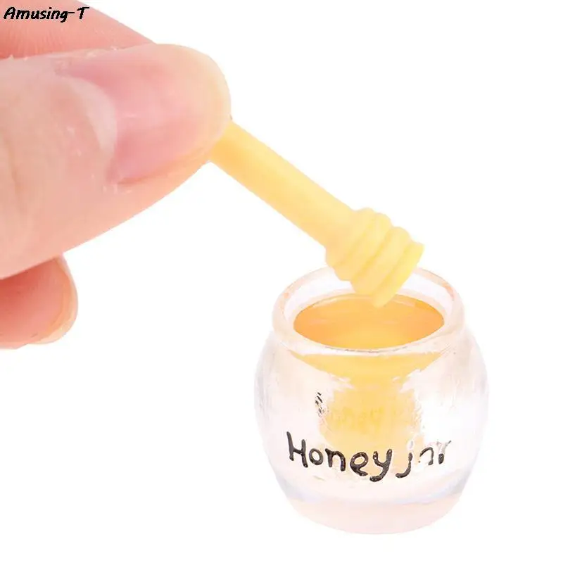 

2Set Dollhouse Miniature Simulation Honey Stick Jar Model Furniture DIY Accessories Toy Decoration