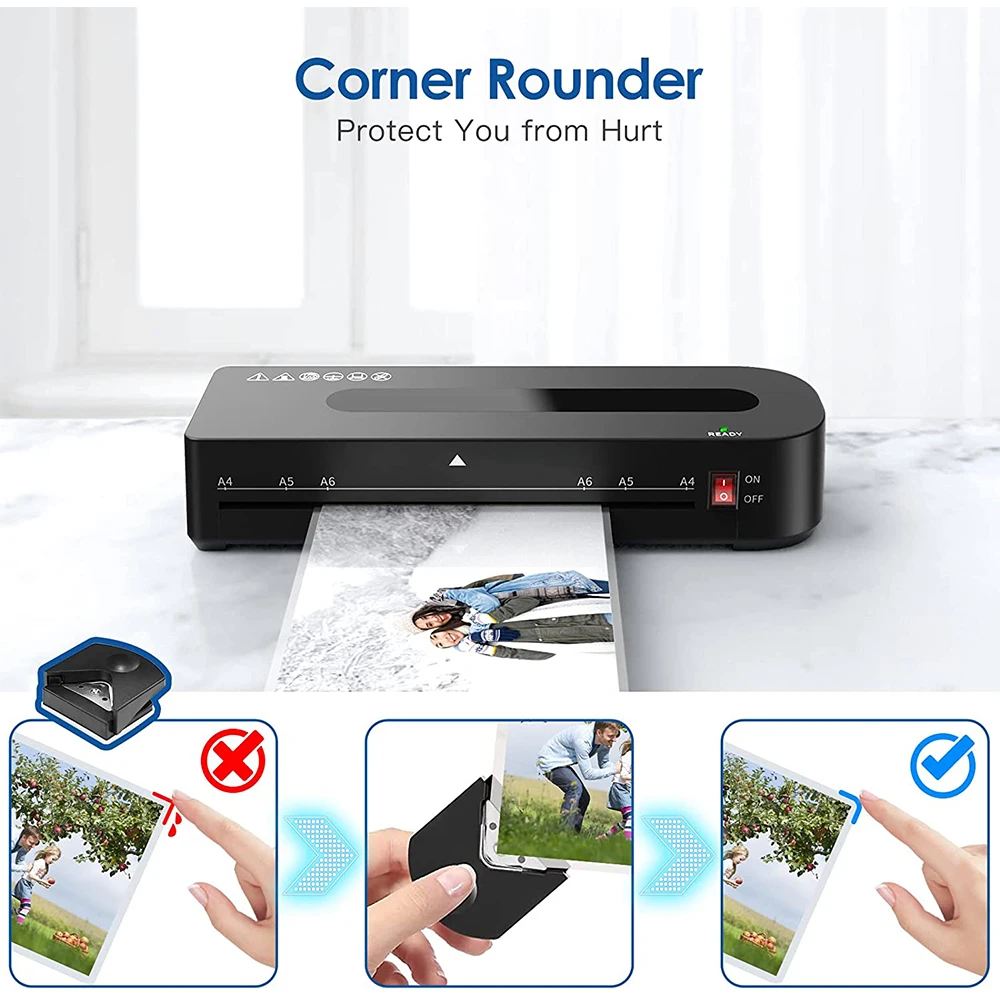Generic Office Hot And Cold Laminator Machine Paper Cutter Corner