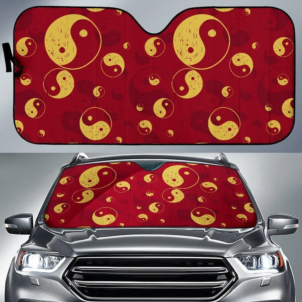 

Yin Yang Red Pattern Print Auto Sun Shade Car Windshield Window Cover Sunshade