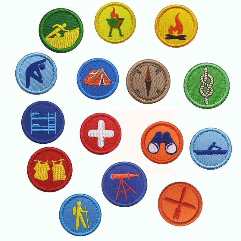 Parche de velcro con emblema redondo de 4CM, insignias con apliques