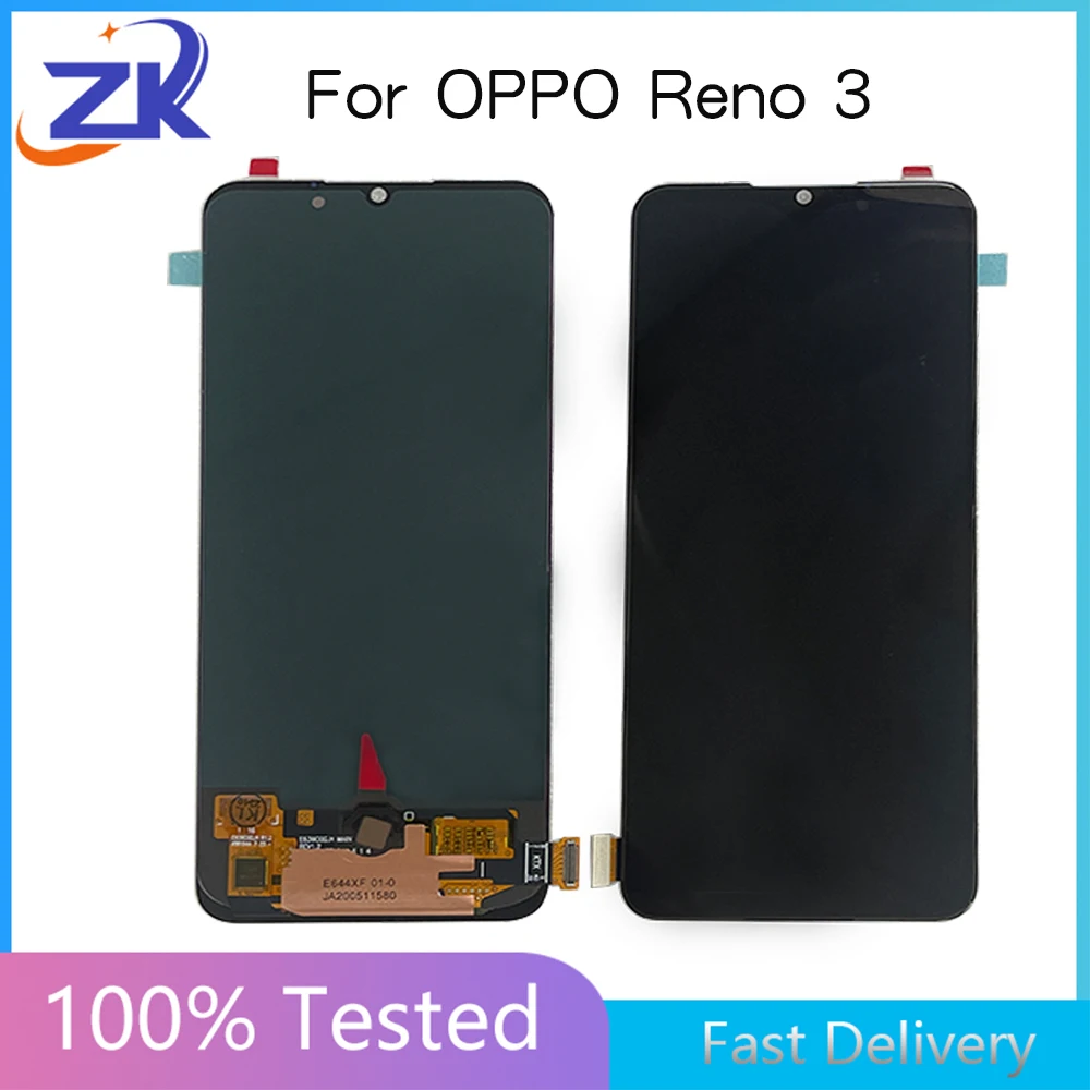 

OLED-экран со сканером отпечатков пальцев для OPPO Reno 3 F15 Find X2 Lite для OPPO K7 A73 A91 ЖК-дисплей сенсорный дигитайзер в сборе