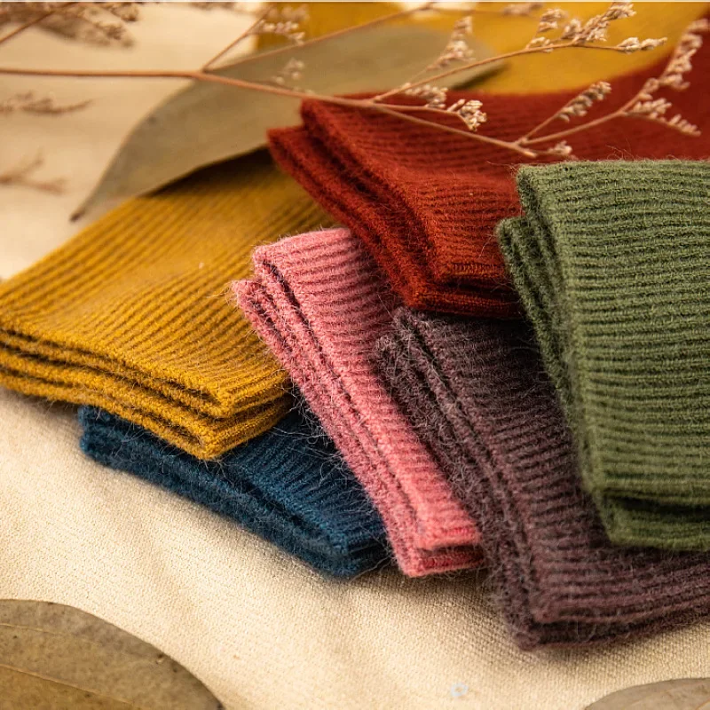 Kids Wool Socks Children Boys Girls Spring Autumn Soft Warm Socks Baby Fashion Solid Color Kids Long Winter Stuff