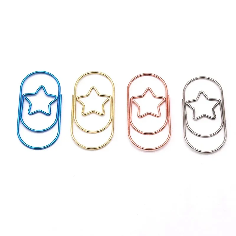 Metal Paper Clips Mini Star Clip Bookmark Binder Clip Office Accessories Paperclip Patchwork Stationery 10Pcs