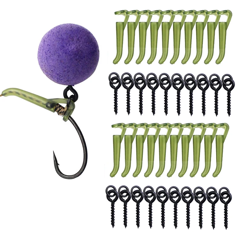 

20pcs Bait Screw Rubber Anti Tangle Sleeves D Rig Line Pop Up Boilies Hook Line For Carp Fishing Feeder Tackle Accessories