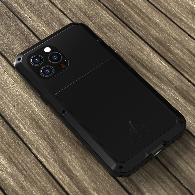 Love Mei Heavy Duty Protection Cases For Iphone 14 13 Pro Max Iphone13 Mini iphone14 Plus Metal Aluminum Armor Case Cover