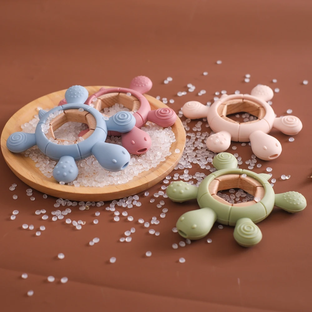 Babyspielzeug Silikon Baby Beißring Schildkrötenring Spielzeug 0-12 Monate Zubehör Silikon Babyprodukte Beißring Kein BPA Neuartiger Beißring – Detail 10