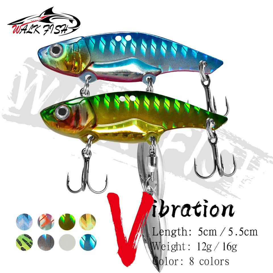 

WALK FISH 1 шт., металлическая Вибрирующая приманка, блесна, ложка, рыболовные приманки 12 г, 16 г, приманки для джиггинга, зимняя искусственная снасть для форели, рыба