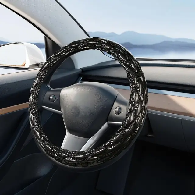 Coprivolante Auto Universale In Pelle | Elastico Antiscivolo 37-38cm | Protezione Per Caldo E Freddo - Foto 7