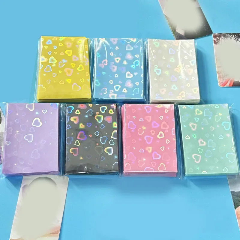 Heart Sleeves Color Photo Card Sleeve Photocard Holder Kpop Popcorn Sleeves Photo Card Packaging BQ01 photo card holder card holder card protector idol card protector 50PCS