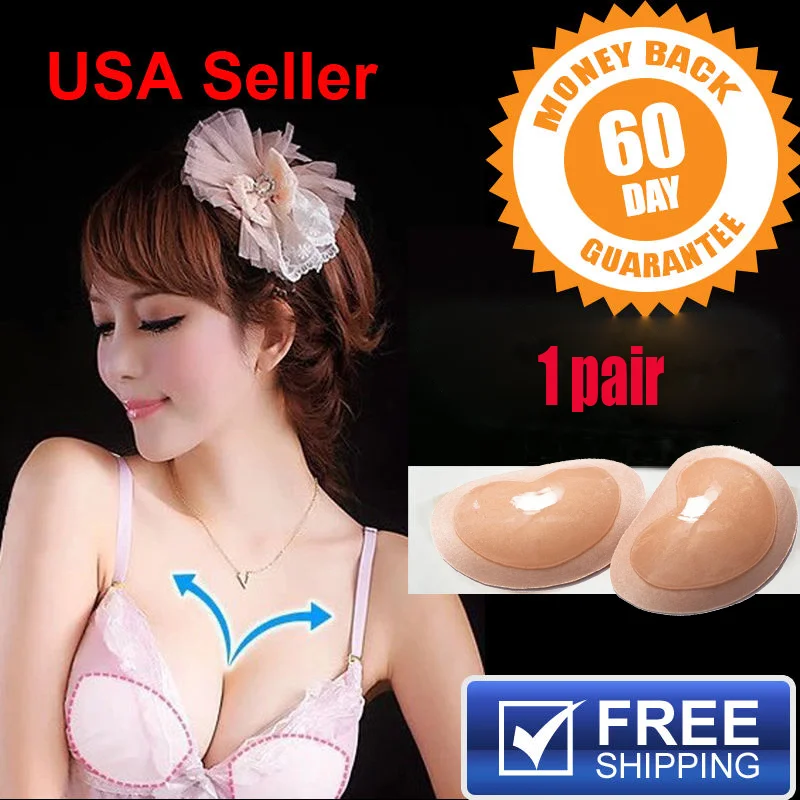 

Womens Inserts Silicone Breast Enhancer Shaper Push up Pads Bikini Gel Inserts Swimsuit Pads( Skin Color)