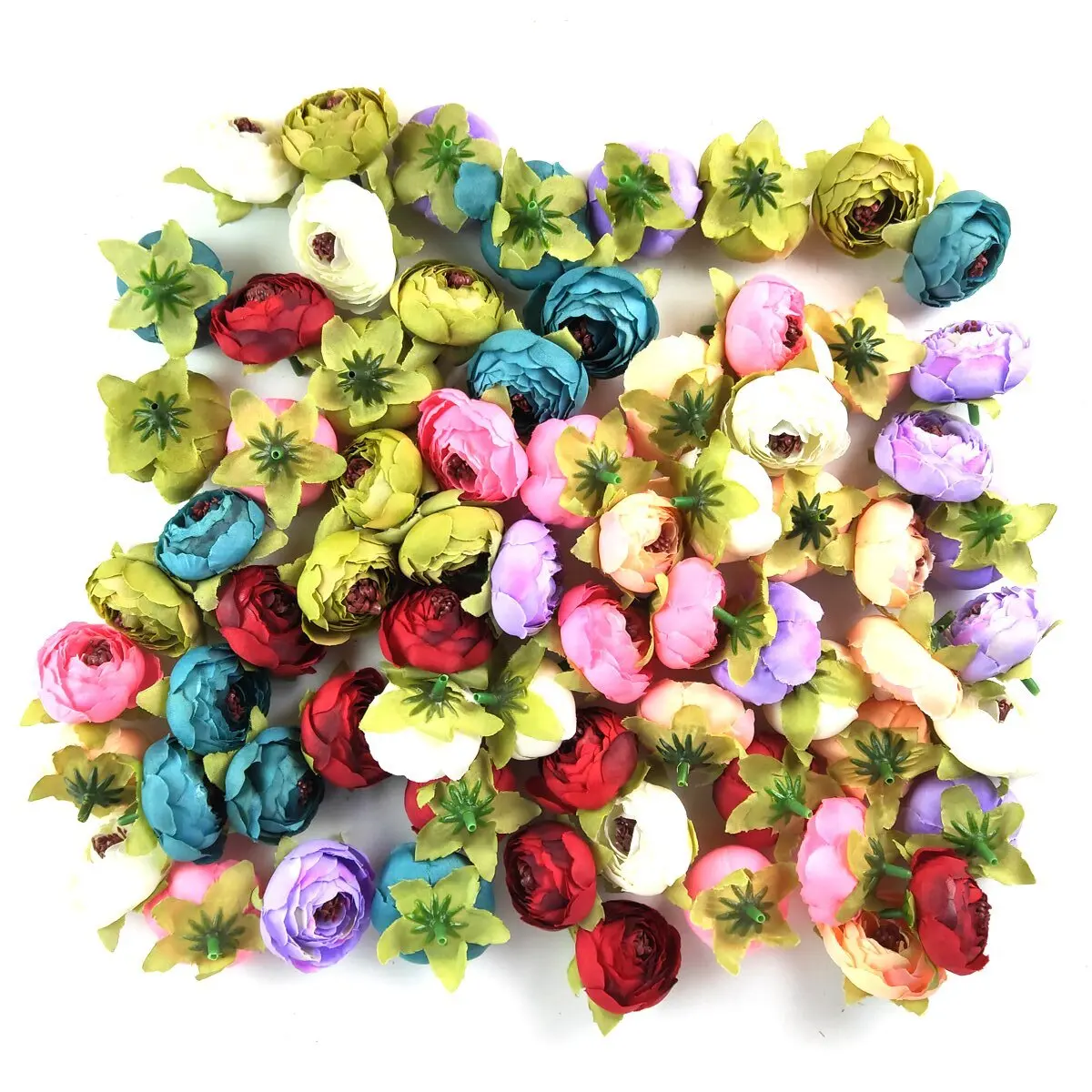 

10Pcs Multicolor Flower Camellia Bud Cherry Stamen Berries Bundle DIY Cake Christmas Wedding Birthday Gifts Box Wreaths Decor