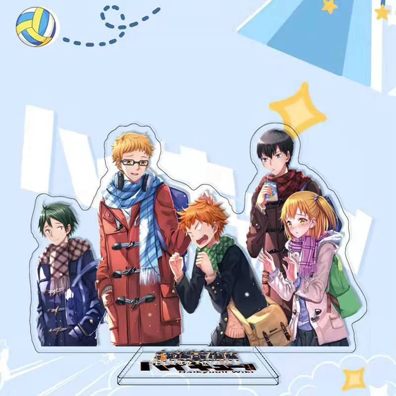 

Haikyuu Anime!! Acrylic Table Stand Figures Model Volleyball Youth Figures Holder Plate Cake Topper Activities Table Decoration