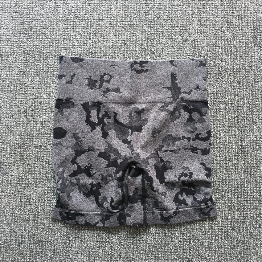 Seamless  Women Camo Yoga Sets Workout Scrunch Legging Shorts Back Cross One Female Jumpsuit Fitness Gym Rompers Active Suits