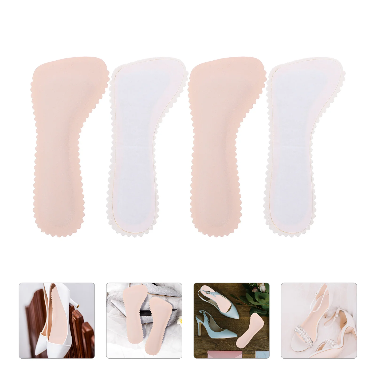 

2 Pairs Cork Cropped Insole High Heels Insoles Shoe Cushion Adhesive Absorption Anti Shoes Inserts Absorb Sweat Self