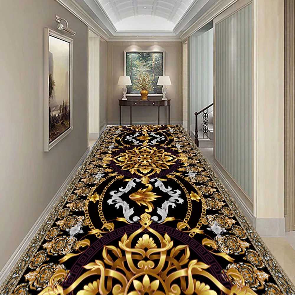 Persian Moroccan Style Lobby Carpet For Stairway Hallway Decor Corridor