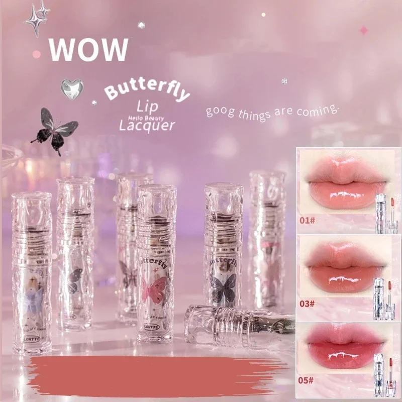 Lip Gloss Lip Makeup Lip Glaze Lip Plumper Pink Water Gloss Clear Waterproof Non-stick Cup Hydrating Fade Lip Lines