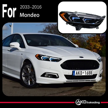 AKD Car Model for Ford Fusion Headlight 2013-2016 Mondeo DRL Mustang Design Hid Dynamic Signal Bi Xenon LED Beam Accessories