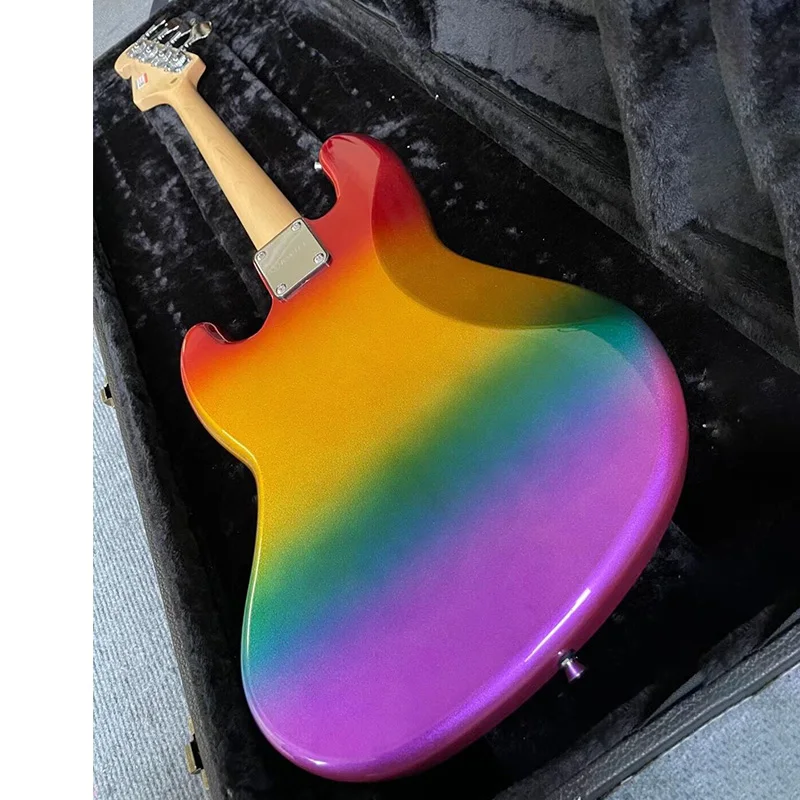Furnace Roux Badekar Children Bass Rainbow Electric Bass Guitar Short Scale Bass Guitar - Guitar  - AliExpress