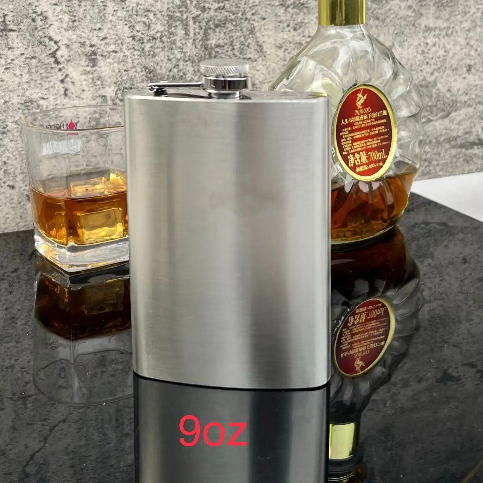 Bouteille de vin en acier inoxydable + entonnoir4/5/6/7/8/9/10/18 oz whisky  alcool poche bouteille de vin flacon de hanche bouteille de vin blanc  portable - AliExpress