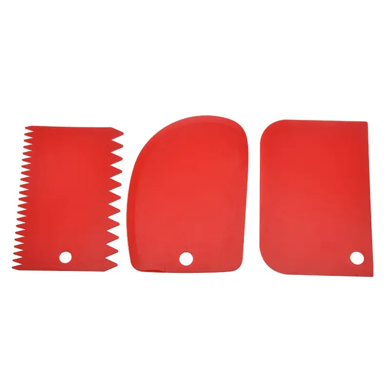 Decorating Tool Baking Dough Cutting Scraper Plastic Dough Scraper Thickened Three-Piece Cream 3pcs/set dough scraper dough cutter cake decorating tools