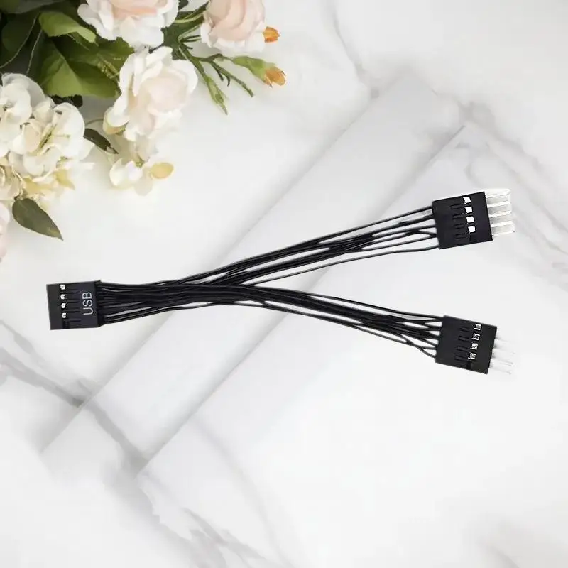 1Pcs 데스크탑 전원 켜기/끄기 재설정 듀얼 제어 케이블 PC 마더보드 스위치 점퍼 9핀 1-2 라인 분배기 스위치