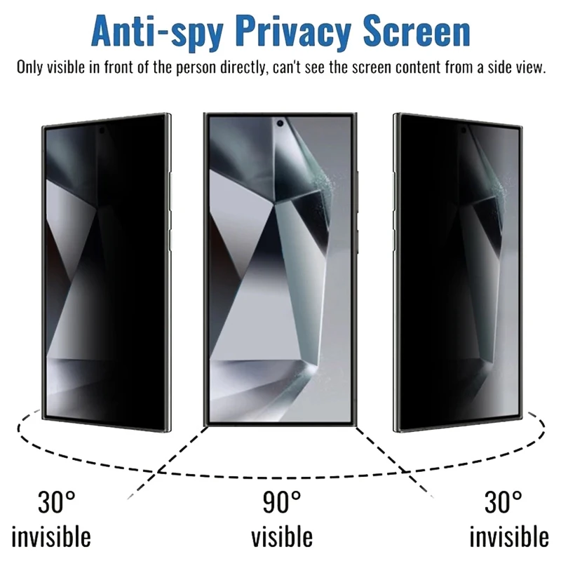 삼성 갤럭시 S24 울트라 개인 정보 보호 안티 스파이 화면 보호기 S24 + S24Plus S25Ultra 보호 유리에 대한 2PCS 개인 정보 보호 강화 유리